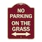 Signmission No Parking on Grass W/ Bidirectional Arrow Heavy-Gauge Aluminum Sign, 24" x 18", BU-1824-23689 A-DES-BU-1824-23689 - alternate 1
